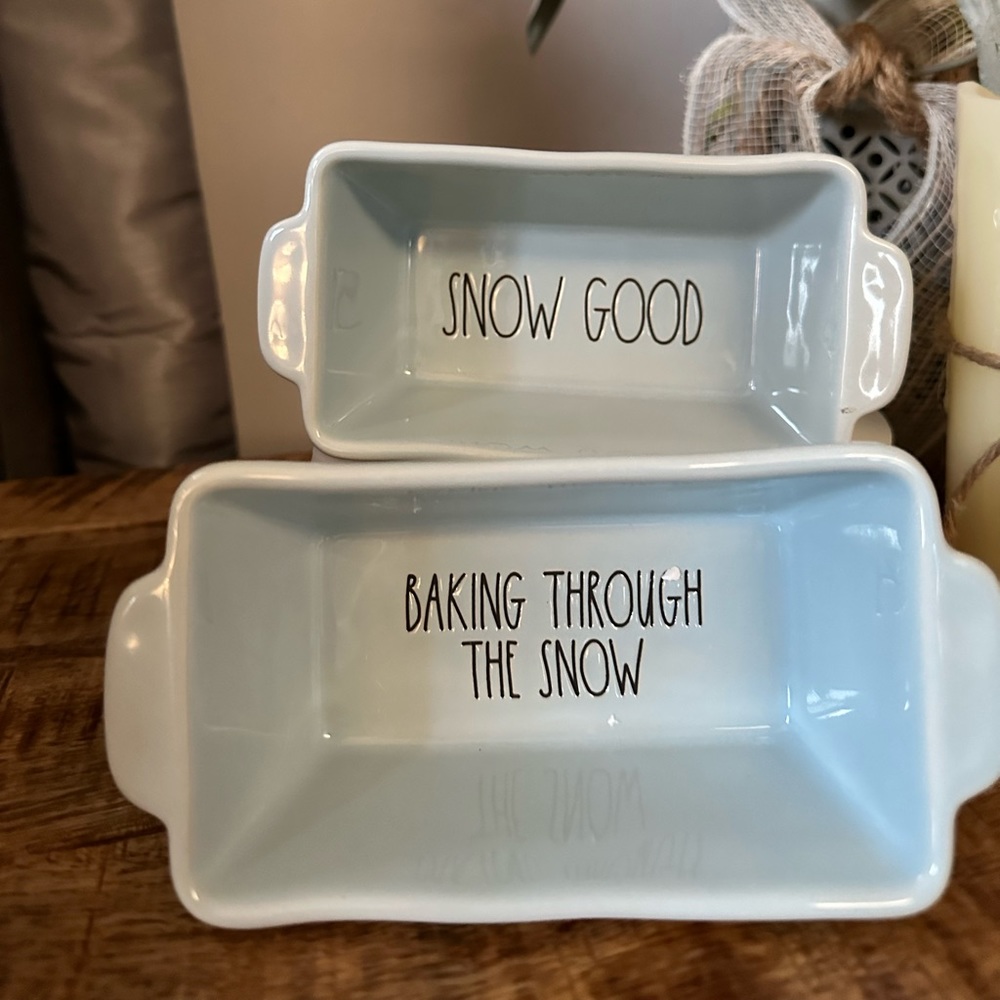 Rae Dunn “Baking Through The Snow/Snow Good” baking dishes